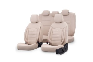 Καλύμματα Αυτοκινήτου Otom Inspire Design Universal Full Δερματίνη Σετ Εμπρός / Πίσω 11 Τεμαχίων Μπεζ INS-3509