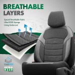 Καλύμματα Αυτοκινήτου Otom "Nova" Universal Ύφασμα Jacquard / Δερματίνη Σετ Εμπρός / Πίσω 11 Τεμαχίων Μαύρο NOV-3301