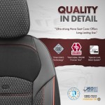 Καλύμματα Αυτοκινήτου Otom "Nova" Universal Ύφασμα Jacquard / Δερματίνη Σετ Εμπρός / Πίσω 11 Τεμαχίων Μαύρο / Κόκκινο NOV-3302