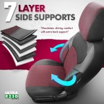 Καλύμματα Αυτοκινήτου Otom "Nova" Universal Ύφασμα Jacquard / Δερματίνη Σετ Εμπρός / Πίσω 11 Τεμαχίων Κόκκινο / Μαύρο ΝΟV-3303