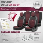 Καλύμματα Αυτοκινήτου Otom "Nova" Universal Ύφασμα Jacquard / Δερματίνη Σετ Εμπρός / Πίσω 11 Τεμαχίων Κόκκινο / Μαύρο ΝΟV-3303
