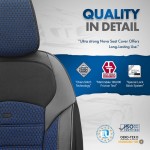 Καλύμματα Αυτοκινήτου Otom "Nova" Universal Ύφασμα Jacquard / Δερματίνη Σετ Εμπρός / Πίσω 11 Τεμαχίων Μπλε / Μαύρο ΝΟV-3304