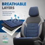 Καλύμματα Αυτοκινήτου Otom "Nova" Universal Ύφασμα Jacquard / Δερματίνη Σετ Εμπρός / Πίσω 11 Τεμαχίων Μπλε / Μαύρο ΝΟV-3304