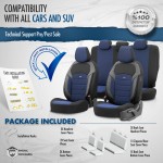 Καλύμματα Αυτοκινήτου Otom "Nova" Universal Ύφασμα Jacquard / Δερματίνη Σετ Εμπρός / Πίσω 11 Τεμαχίων Μπλε / Μαύρο ΝΟV-3304
