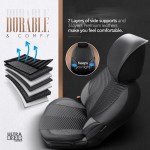 Καλύμματα Αυτοκινήτου Otom "Advanced Leather" Universal Δερματίνη / Λινό Ύφασμα Σετ Εμπρός / Πίσω 11 Τεμαχίων Μαύρο ΑDV-104
