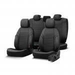 Καλύμματα Αυτοκινήτου Otom Coral Design Universal Full Δερματίνη Σετ Εμπρός / Πίσω 11 Τεμαχίων Μαύρο CRΑL-101