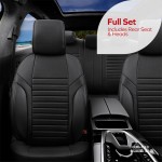 Καλύμματα Αυτοκινήτου Otom Coral Design Universal Full Δερματίνη Σετ Εμπρός / Πίσω 11 Τεμαχίων Μαύρο CRΑL-101