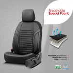 Καλύμματα Αυτοκινήτου Otom Coral Design Universal Full Δερματίνη Σετ Εμπρός / Πίσω 11 Τεμαχίων Μαύρο CRΑL-101