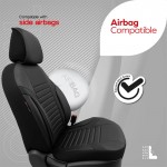 Καλύμματα Αυτοκινήτου Otom Coral Design Universal Full Δερματίνη Σετ Εμπρός / Πίσω 11 Τεμαχίων Μαύρο CRΑL-101