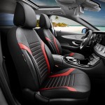 Καλύμματα Αυτοκινήτου Otom Coral Design Universal Full Δερματίνη Σετ Εμπρός / Πίσω 11 Τεμαχίων Μαύρο / Κόκκινο CRΑL-104