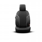 Καλύμματα Αυτοκινήτου Otom Coral Design Universal Full Δερματίνη Σετ Εμπρός / Πίσω 11 Τεμαχίων Μαύρο / Γκρι CRΑL-106
