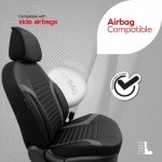 Καλύμματα Αυτοκινήτου Otom Coral Design Universal Full Δερματίνη Σετ Εμπρός / Πίσω 11 Τεμαχίων Μαύρο / Γκρι CRΑL-106