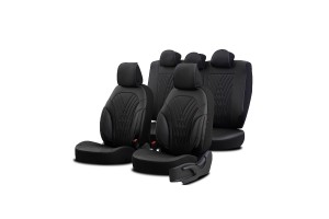 Καλύμματα Αυτοκινήτου Otom Progressive Design Universal Full Δερματίνη Σετ Εμπρός / Πίσω 11 Τεμαχίων Μαύρο PRG-101
