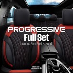 Καλύμματα Αυτοκινήτου Otom Progressive Design Universal Full Δερματίνη Σετ Εμπρός / Πίσω 11 Τεμαχίων Μαύρο / Κόκκινο ΡRG-104