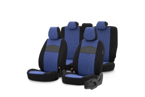 Καλύμματα Αυτοκινήτου Otom Smart Design Universal Ύφασμα / Δερματίνη Σετ Εμπρός / Πίσω 11 Τεμαχίων Μαύρο / Μπλε SLTSMT104-NZ