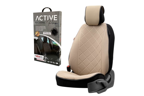 Πλατοκάθισμα Αυτοκινήτου Otom Active Pro Ύφασμα Lacoste Ανάγλυφο Καπιτονέ Μπεζ ACTP-103 1 Τεμάχιο
