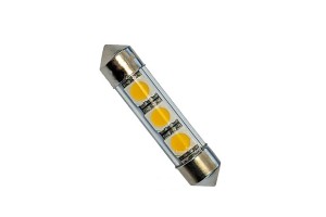 Λάμπα Led Σωληνωτή 36mm 3 Leds 12volt Λευκό Φως 1 Τεμάχιο