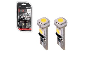 Λάμπες Led T10 12volt 3 Smd Led Canbus Λευκό Φως Racesport LIT0505 2 Τεμάχια