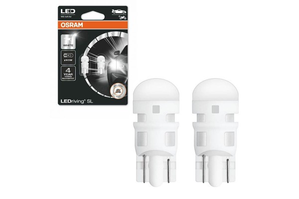 Λάμπες Led T10 12volt 1watt Λευκές 6000k Osram 2825DWP-02B 2 Τεμάχια