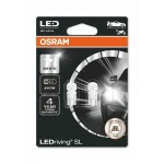 Λάμπες Led T10 12volt 1watt Λευκές 6000k Osram 2825DWP-02B 2 Τεμάχια