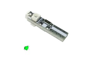 Λάμπα Led T5 3 Led 12volt 0.6watt Canbus Πράσινη 1 Τεμάχιο