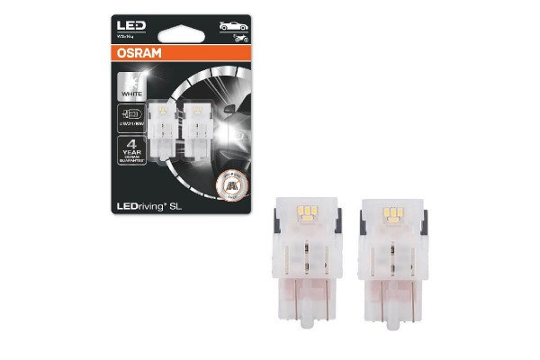 Λάμπες Led T20 W21/5W / 7443 W3X16Q Διπολικές 2.7watt 12volt Λευκές 6000k Osram 7515DWP-02B 2 Τεμάχια