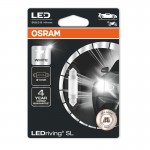 Λάμπα Led Σωληνωτή41mm C5W SV8.5-8 12volt 0.6 Watt 6000k Osram 6413DWP-01B 1 Τεμάχιο