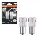 Λάμπες Led Για Φλας P21W BA15S Πορτοκαλί 12volt 1.3 Watt Osram 7506DYP-02B 2 Τεμάχια