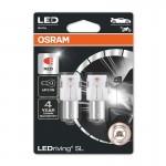 Λάμπες Led P21W Μονοπολικές BA15S 12volt 1.4 Watt Κόκκινες Osram 7506DRP-02B 2 Τεμάχια