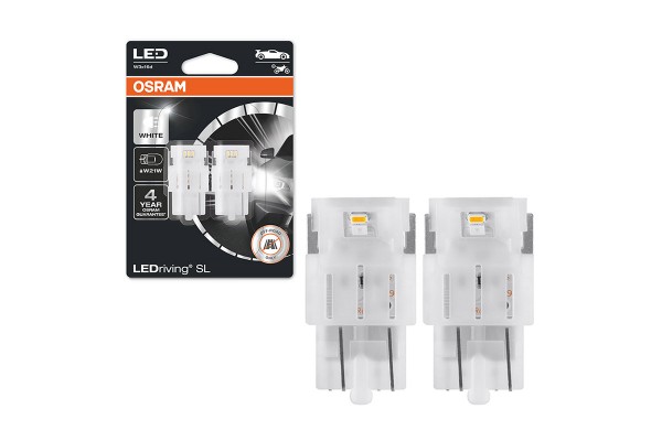 Λάμπες Led T20 W21W / 3156 W3X16D Μονοπολικές 1.4watt 12volt 6000k Osram 7505DWP-02B 2 Τεμάχια