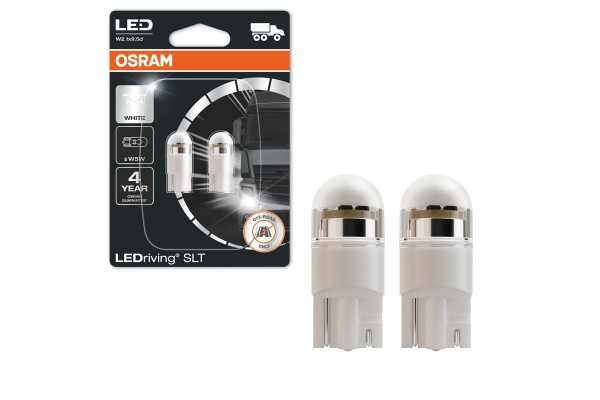 Λάμπες Led T10 W5W 24Volt 1Watt Λευκές 6000k Osram 2845DWP-02B 2 Τεμάχια