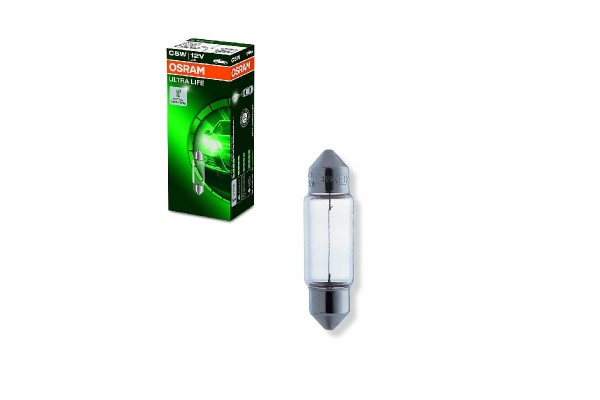 Λάμπα Σωληνωτή 36mm C5W SV8.5-8 12V 5W Ultra Life Osram 6418ULT 1 Τεμάχιο