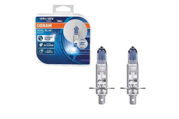 Λάμπες Αλογόνου H1 12V 80w Cool Blue Boost Hyper Osram 62150CBB-HCB 2 Τεμάχια