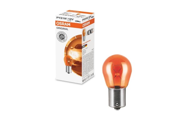 Λάμπα Φλας PY21W BAU15S Πορτοκαλί 12volt 21watt Original Line Osram 7507 1 Τεμάχιο