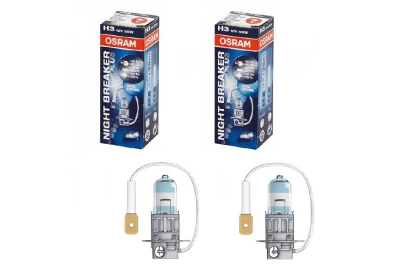 Λάμπες Αλογόνου H3 12V 55w Night Braker Plus +90% Osram 64151NBP 2 Τεμάχια