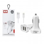 Καλώδιο Φόρτισης Και Μεταφοράς Δεδομένων 2 X Usb 12-24V Για Iphone Earldom ES-131 Lighting 2.4A 1 Τεμάχιο