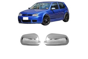 Καπάκια Καθρεφτών Για Vw Golf Iv (4) 98-04 , Bora 98-04 , Passat 3B 97-00 Μικρό - Μεγάλο Χρωμίου 2 Τεμάχια