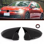 Καπάκια Καθρεφτών Για Vw Golf Viii (8) 20+ Χωρίς Lane Assist Γυαλιστερό Μαύρο 2 Τεμάχια