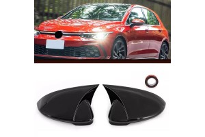 Καπάκια Καθρεφτών Για Vw Golf Viii (8) 20+ Χωρίς Lane Assist Γυαλιστερό Μαύρο 2 Τεμάχια
