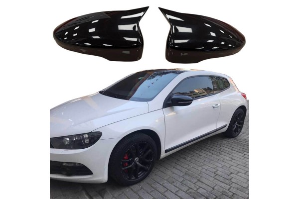 Καπάκια Καθρεφτών Για Vw Scirocco 08-17, Eos 06-15, Passat Cc 08-12, Jetta 10-18 Γυαλιστερό Μαύρο 2 Τεμάχια