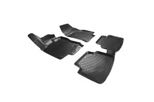 Πατάκια Σκαφάκια 3D Από Λάστιχο Tpe Για Vw Tiguan 2015- Rizline 4 Τεμάχια Μαύρα