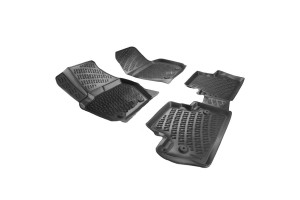 Πατάκια Σκαφάκια 3D Από Λάστιχο Tpe Για Volvo S60 2010-/V60 2010-/V70 2010- Rizline 4 Τεμάχια Μαύρα