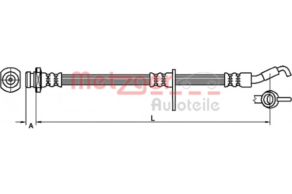 Metzger Ελαστικός Σωλήνας Φρένων - 4110490