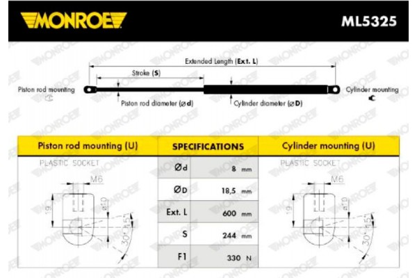 Monroe Αμορτ. αερίου, Χώρος αποσκ./φόρτωσης - ML5325 Monroe Αμορτ. αερίου, Χώρος αποσκ./φόρτωσης - ML5325