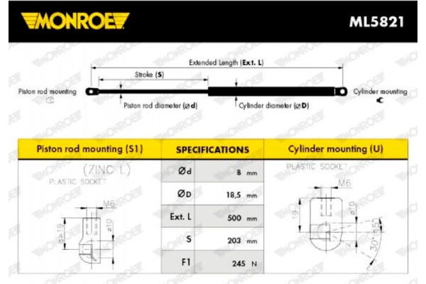 Monroe Αμορτ. αερίου, Χώρος αποσκ./φόρτωσης - ML5821