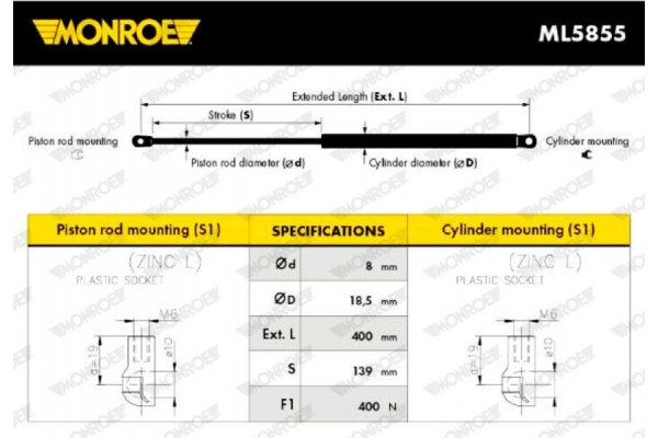 Monroe Αμορτ. αερίου, Χώρος αποσκ./φόρτωσης - ML5855