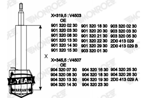 Monroe Αμορτισέρ - V4507