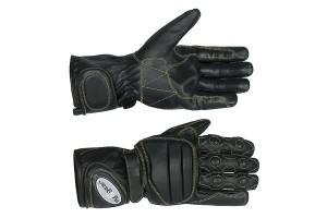 Lampa Γάντια Μηχανής Ανδρικά Χειμερινά Αδιάβροχα Δερμάτινα Μαύρα