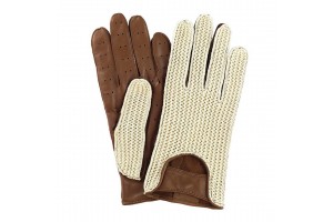 Simoni Racing Γαντια Οδηγου ΔΕΡΜΑΤΙΝΑ/ΠΛΕΚΤΑ Καφε (L) Vintage Gloves