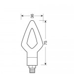 Lampa Kier Led Φλας 2τμχ Μαύρο